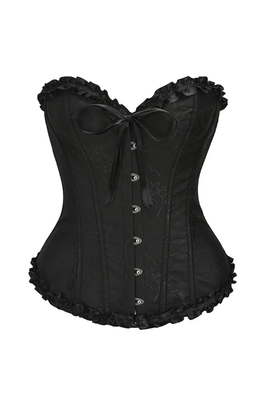 Black Floral Overbust Corset