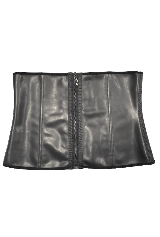 Black Latex Waist Trainer with Zips