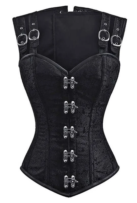 Black Jacquard Pirate Steampunk Corset Vest