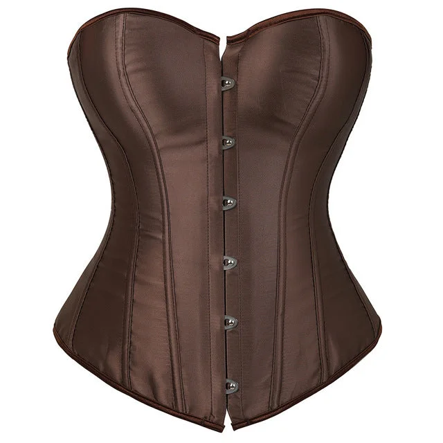 Brown Classic Satin Overbust Corset