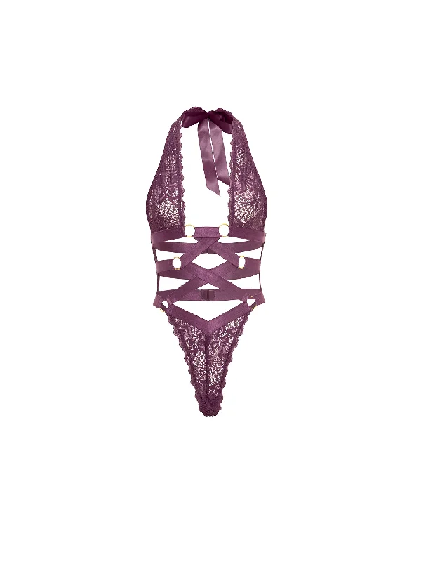 Camille Lace Halter Teddy