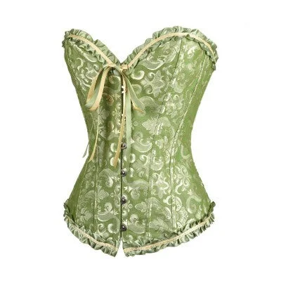 Classic Green Busk Closure Corset