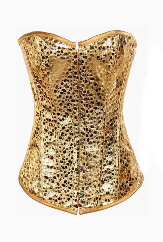 Gold Metallic Overbust Corset