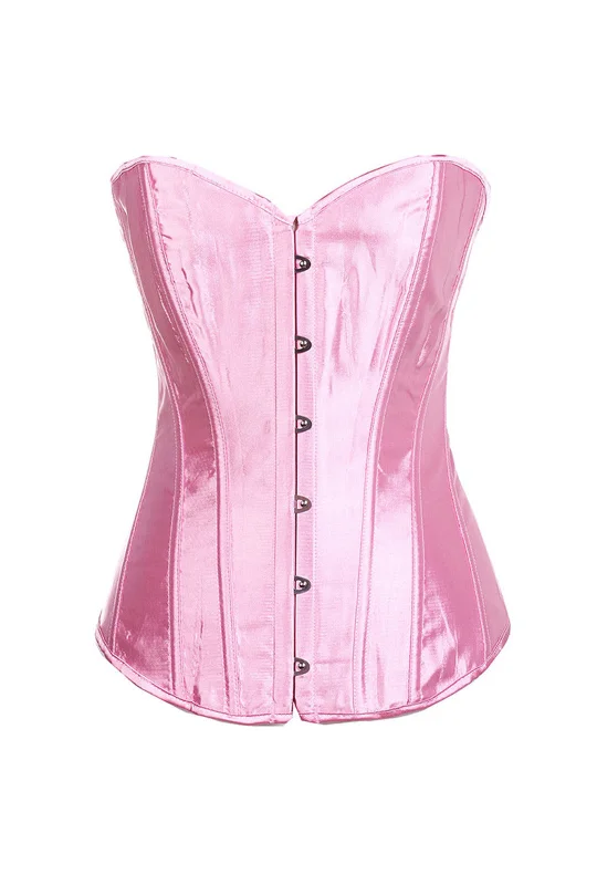 Light Pink Classic Satin Overbust Corset