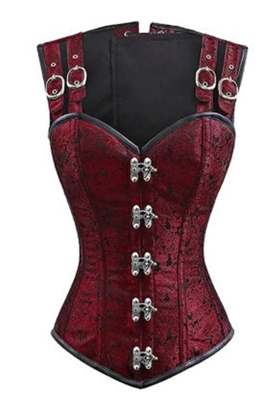 Deep Red Pirate Steampunk Corset Vest