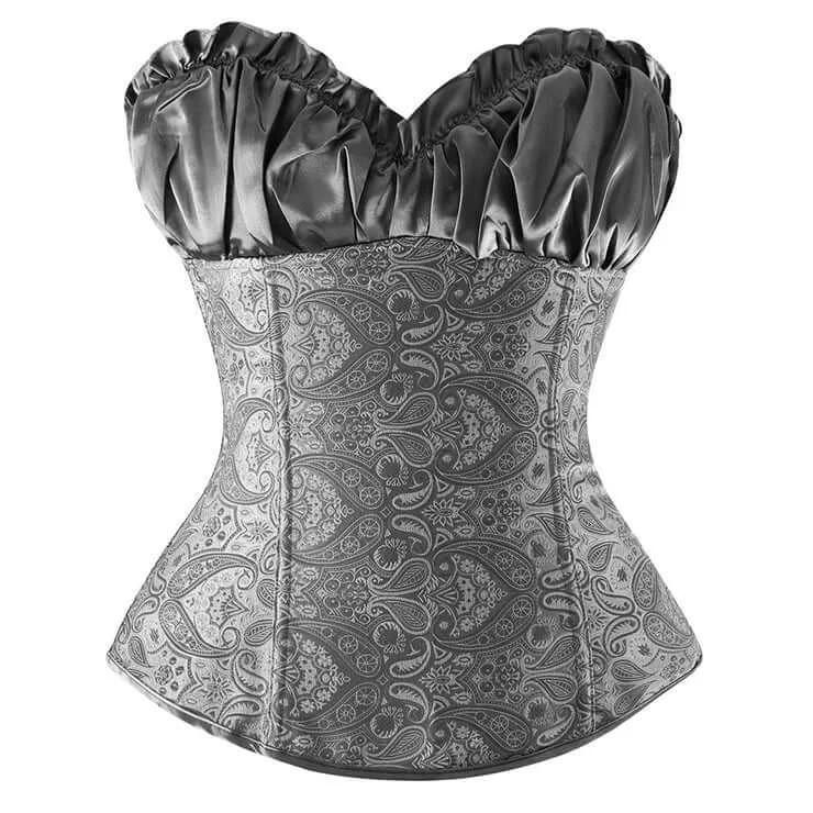 Silver Jacquard Overbust Corset