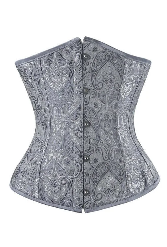 Steel Boned Grey Jacquard Underbust