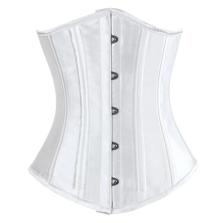 Steel Boned Off White Satin Underbust Corset