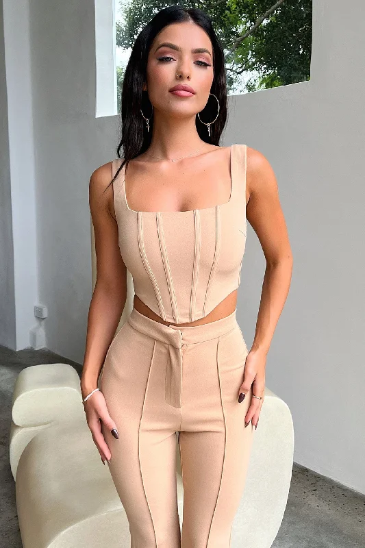 Token Corset Top - Tan