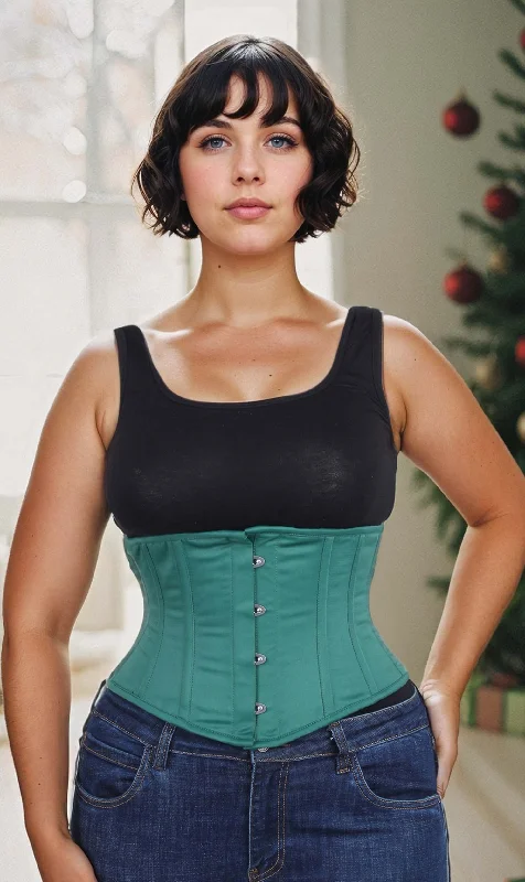 Plus Size Waist Trainer Green Taffeta Waspie Corset