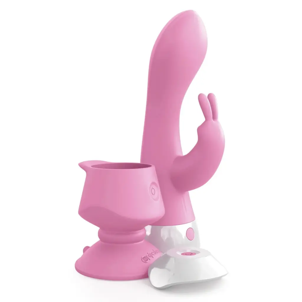 3Some Wall Banger Rabbit Rechargeable Remote-Controlled Silicone Vibrator With Suction Cup