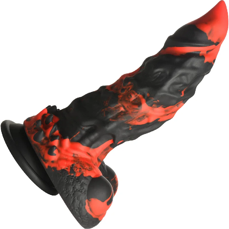 Fire Demon Monster 8.5" Silicone Suction Cup Dildo With Balls By Creature Cocks