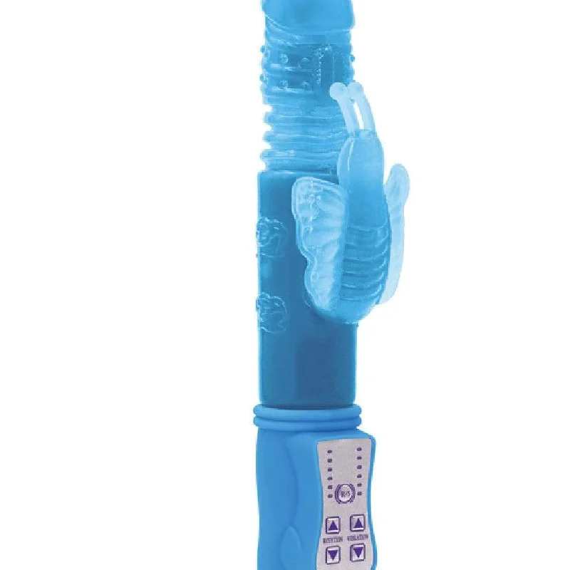 Firefly Glow In the Dark Lola Thrusting Rabbit Vibrator - Blue