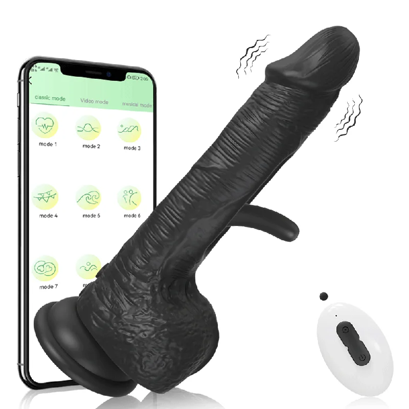 Hazel-APP Control Patting Dildo Realistic Penis Vibrator With 9 Vibrating And Tapping