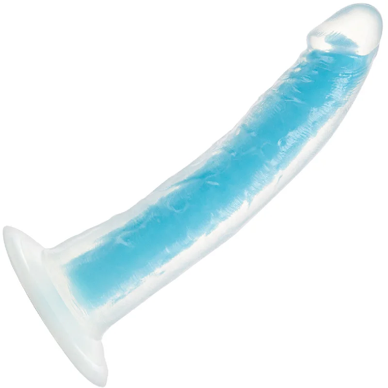 Neo Elite Glow In The Dark 7.5" Dual Density Realistic Silicone Dildo by Blush - Neon Blue