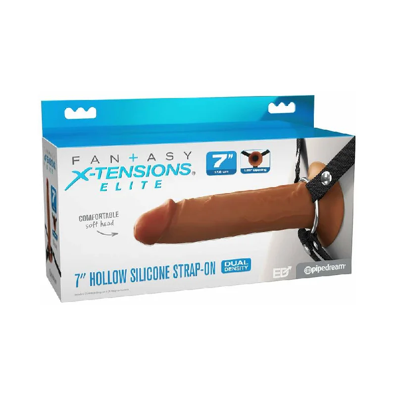 Pipedream Fantasy X-Tensions Elite Hollow Silicone Strap-On 7 in.