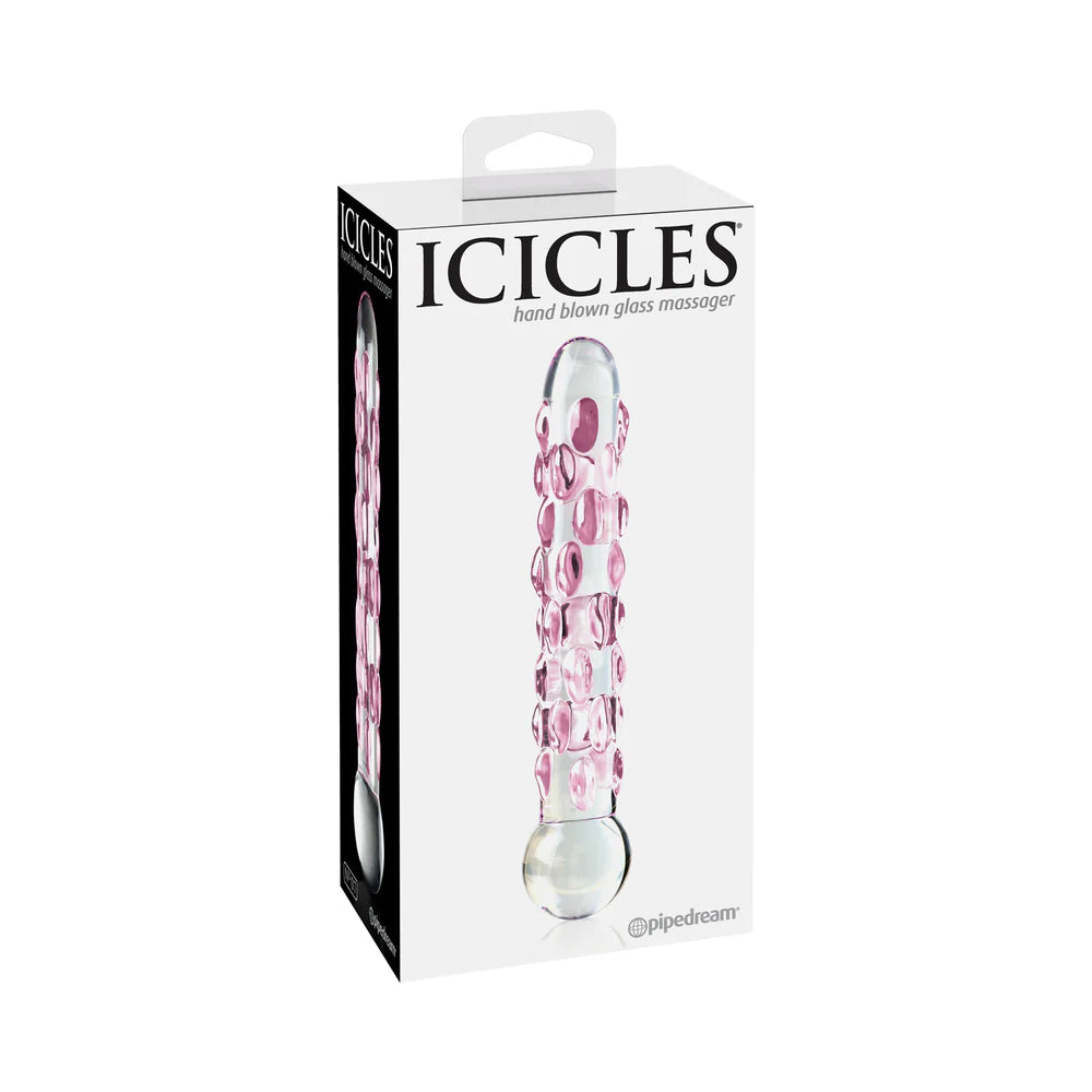 Pipedream Icicles No. 7 Textured 7 in. Glass Dildo