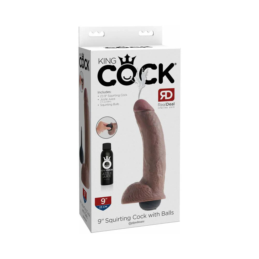 Pipedream King Cock 9 in. Squirting Cock With Balls Realistic Dildo