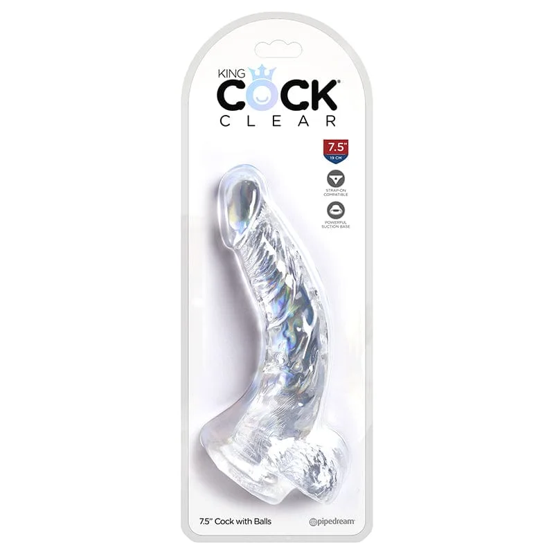 Pipedream Products King Cock Clear 7.5" Cock With Balls