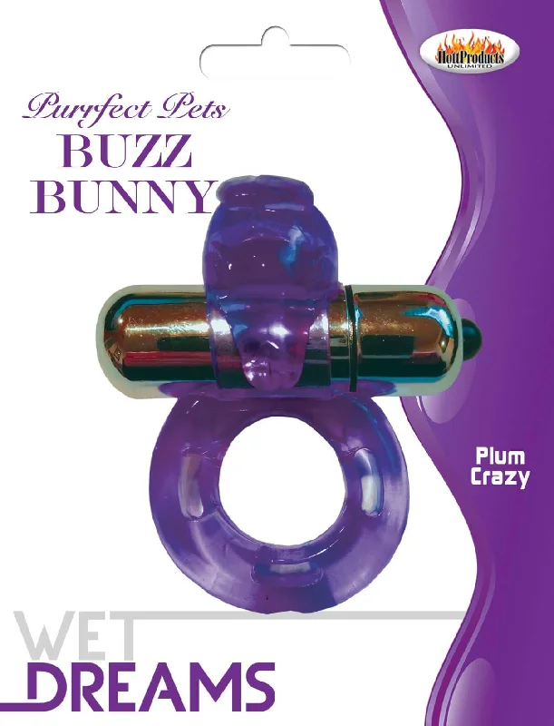 Purrfect Pets Vibrating Cock Ring Bunny Purple – Silicone Erection Enhancement Ring