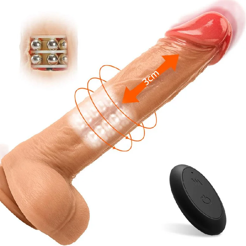 Remote Thrusting Beads Massage Dildo