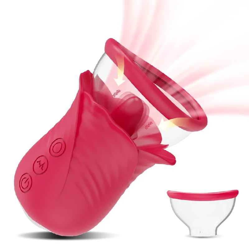 Rose Vibrators 2 in 1 Sucking & Vibrating Clitoral Sucking Vibrator Nipple Stimulator