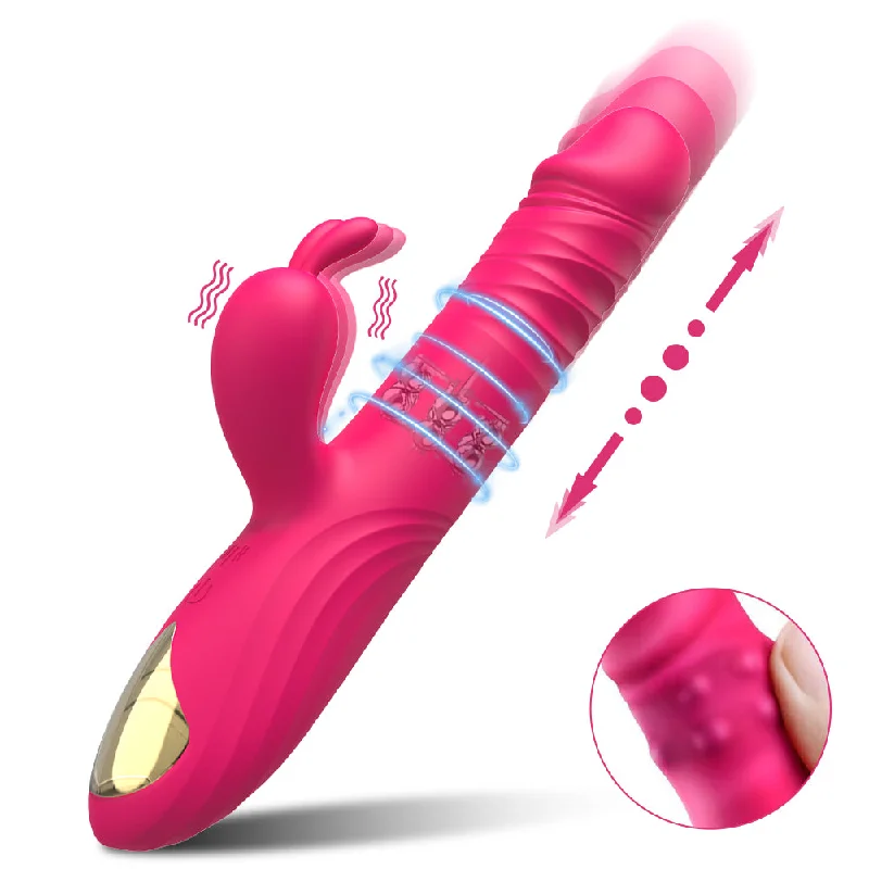 Rotating Beaded Thrusting Rose Rabbit Vibrator