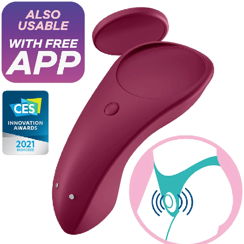 Satisfyer Sexy Secret Panty Vibrator with App Control - Wine Red