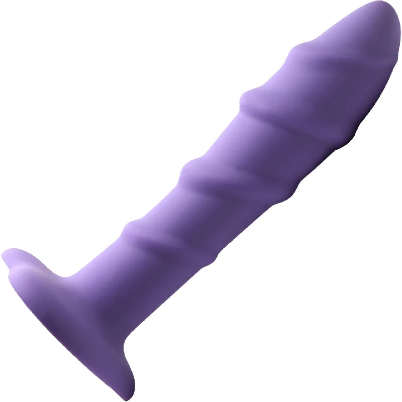 Simply Sweet Swirl 7" Silicone Suction Cup Dildo - Purple