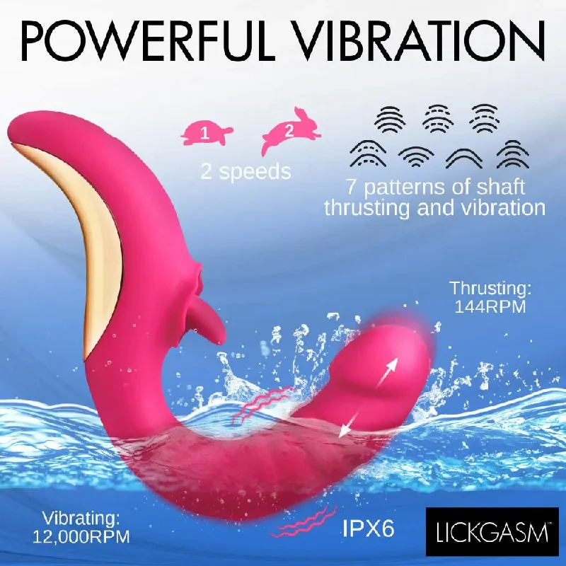 Tease and Please Thrusting and Licking Vibrator