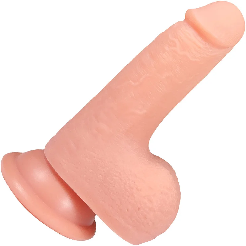 The Policeman 3.75 Inch Silicone Realistic Dildo With Balls & Suction Cup Base By Fukena - Vanilla