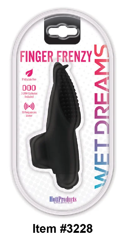 Wet Dreams Finger Frenzy Finger Play Vibrator Black