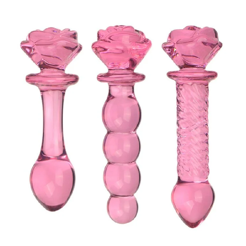 Xinghaoya Rose Flower Glass Butt Plugs Dildo