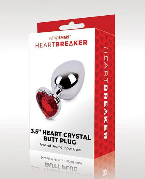 Whipsmart Heartbreaker Heart Crystal Butt Plug - Red