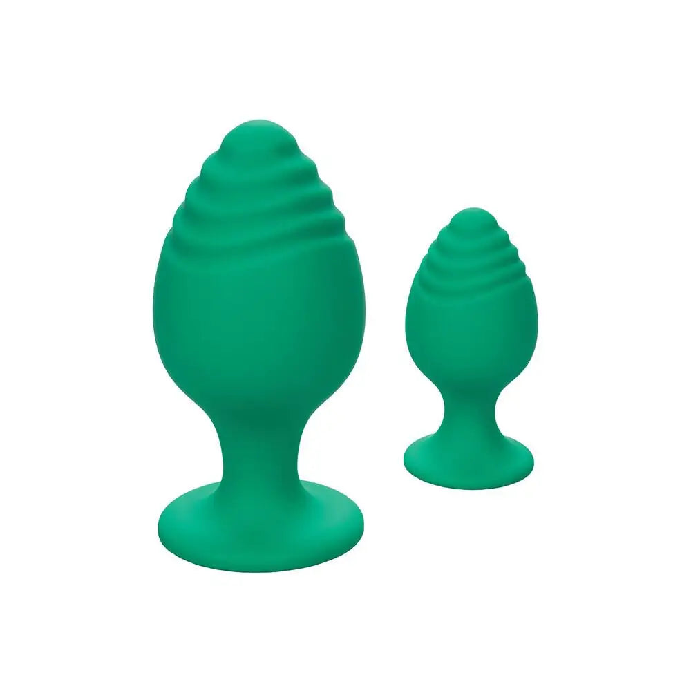 California Exotic Silicone Green Butt Plug Set with Suction Cup