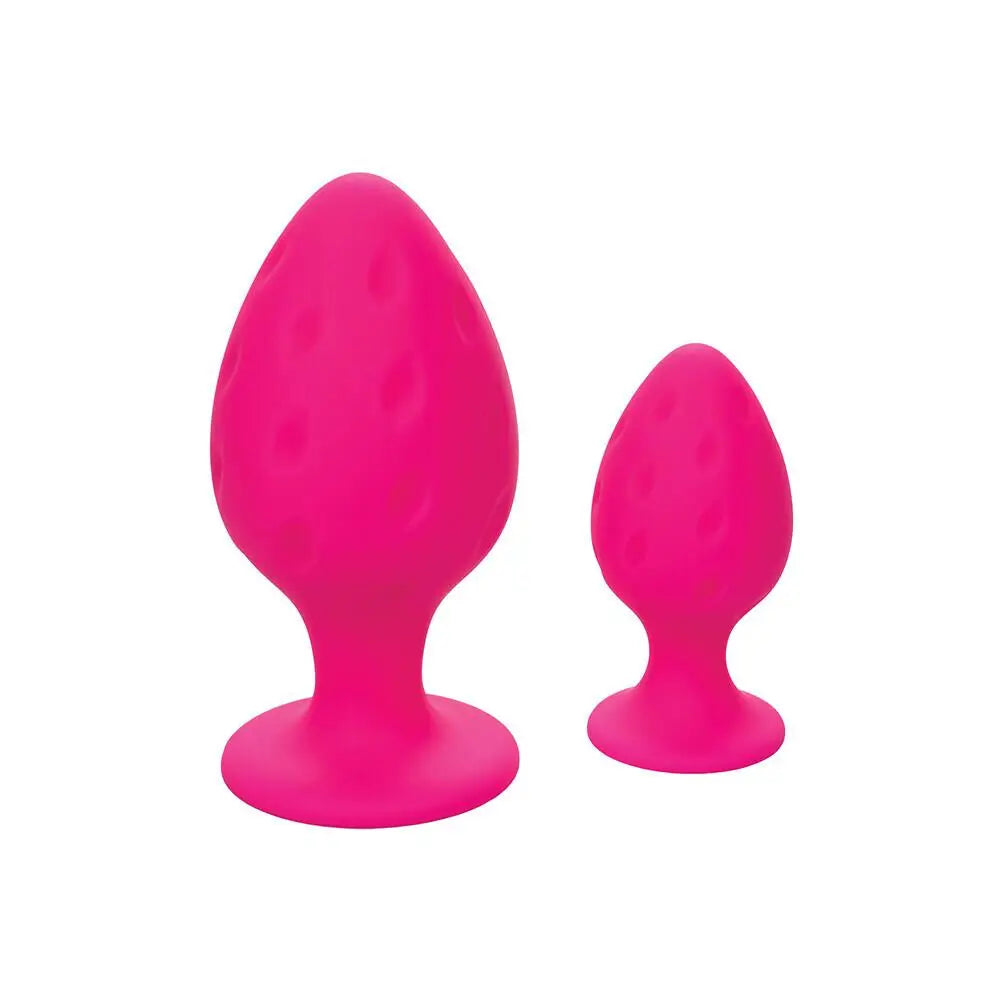 California Exotic Silicone Pink Butt Plug Set with Suction Cup