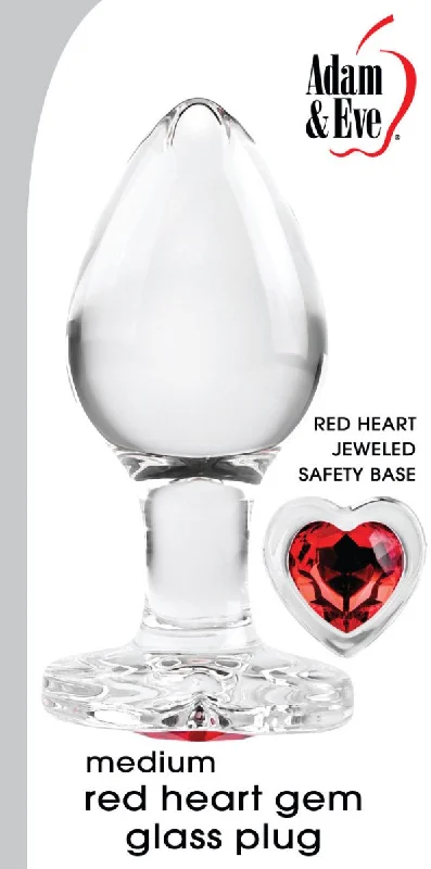 Red Heart Gem Glass Plug