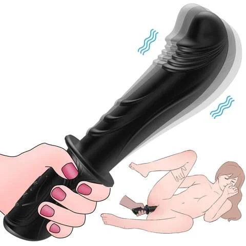 Vibrating Vaginal & Anal Dildo with Handle