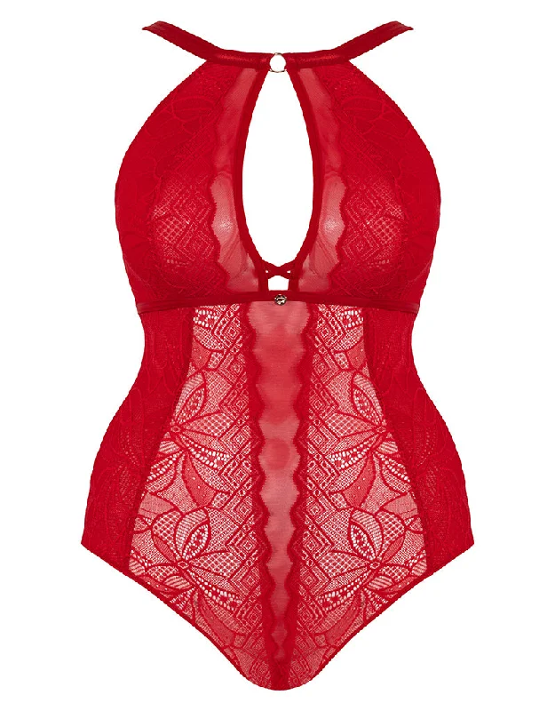 Scantilly Opulence Multiway Stretch Lace Body Ruby Red