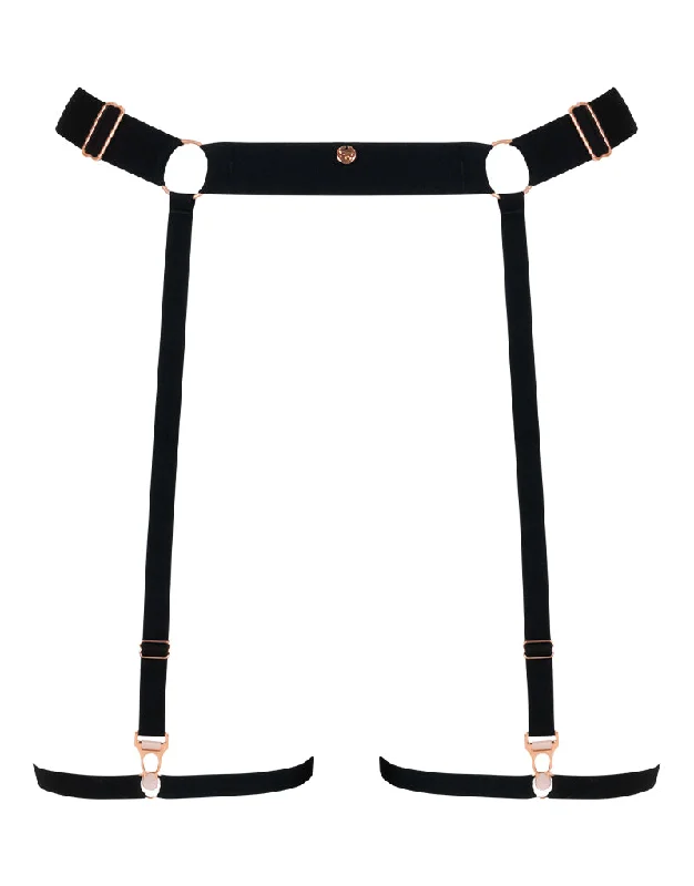 Scantilly Rules of Distraction Leg Strap Suspender Black