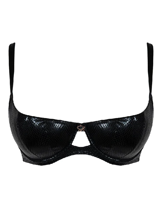 Scantilly Serpent Padded Half Cup Bra Black